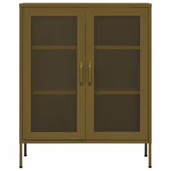 vidaXL Storage Cabinet Olive Green Steel Home Sideboard Cupboard Side Cabinet