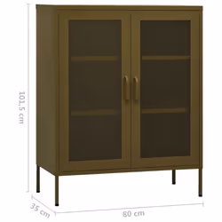 vidaXL Storage Cabinet Olive Green Steel Home Sideboard Cupboard Side Cabinet - Additional view 8