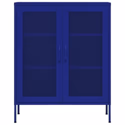 vidaXL Storage Cabinet Navy Blue Steel Home Sideboard Cupboard Side Cabinet