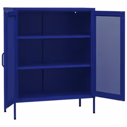 vidaXL Storage Cabinet Navy Blue Steel Home Sideboard Cupboard Side Cabinet - Additional view 4