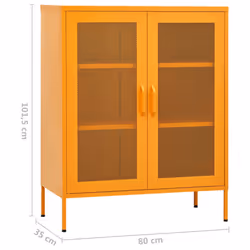 vidaXL Storage Cabinet Mustard Yellow Steel Sideboard Cupboard Side Cabinet - Additional view 8