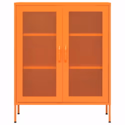 vidaXL Storage Cabinet Orange Steel Home Sideboard Cupboard Storage Cabinet