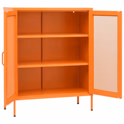 vidaXL Storage Cabinet Orange Steel Home Sideboard Cupboard Storage Cabinet