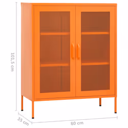 vidaXL Storage Cabinet Orange Steel Home Sideboard Cupboard Storage Cabinet - Additional view 8
