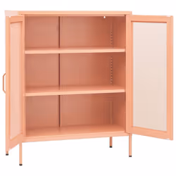 vidaXL Storage Cabinet Pink Steel Home Sideboard Cupboard Side Storage Cabinet - Additional view 4