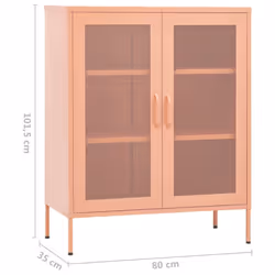 vidaXL Storage Cabinet Pink Steel Home Sideboard Cupboard Side Storage Cabinet - Additional view 8