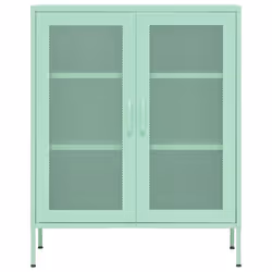 vidaXL Storage Cabinet Mint Steel Home Sideboard Cupboard Side Storage Cabinet