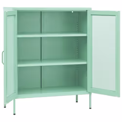 vidaXL Storage Cabinet Mint Steel Home Sideboard Cupboard Side Storage Cabinet - Additional view 4