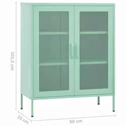vidaXL Storage Cabinet Mint Steel Home Sideboard Cupboard Side Storage Cabinet - Additional view 8