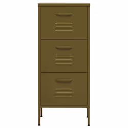 vidaXL Storage Cabinet Olive Green Steel Furniture Sideboard Side Cabinet