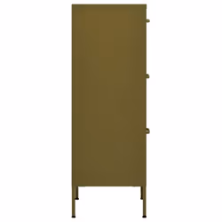 vidaXL Storage Cabinet Olive Green Steel Furniture Sideboard Side Cabinet - Additional view 4