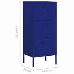 vidaXL Storage Cabinet Navy Blue Steel Home Furniture Sideboard Side Cabinet - Additional view 9