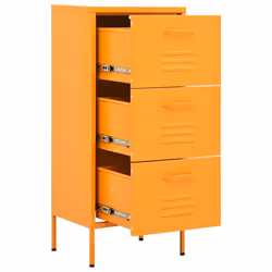 vidaXL Storage Cabinet Mustard Yellow Steel Furniture Sideboard Side Cabinet - Additional view 6