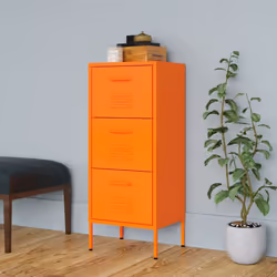 vidaXL Storage Cabinet Orange Steel Home Furniture Sideboard Side Cabinet