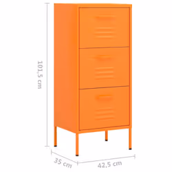 vidaXL Storage Cabinet Orange Steel Home Furniture Sideboard Side Cabinet - Additional view 9