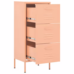 vidaXL Storage Cabinet Pink Steel Home Decor Furniture Sideboard Side Cabinet - Additional view 6