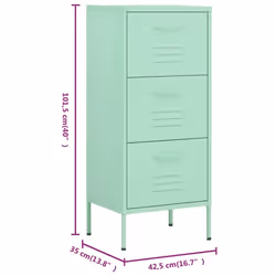 vidaXL Storage Cabinet Mint Steel Home Decor Furniture Sideboard Side Cabinet