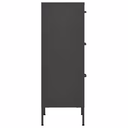 vidaXL Storage Cabinet Anthracite Steel Home Furniture Sideboard Side Cabinet - Additional view 4