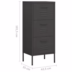 vidaXL Storage Cabinet Anthracite Steel Home Furniture Sideboard Side Cabinet - Additional view 9