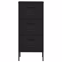 vidaXL Storage Cabinet Black Steel Indoor Furniture Sideboard Side Cabinet