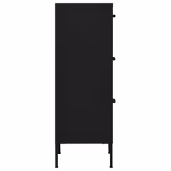 vidaXL Storage Cabinet Black Steel Indoor Furniture Sideboard Side Cabinet - Additional view 4