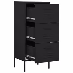 vidaXL Storage Cabinet Black Steel Indoor Furniture Sideboard Side Cabinet - Additional view 6