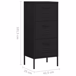 vidaXL Storage Cabinet Black Steel Indoor Furniture Sideboard Side Cabinet - Additional view 9
