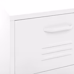 vidaXL Storage Cabinet White Steel Indoor Furniture Sideboard Side Cabinet - Additional view 2
