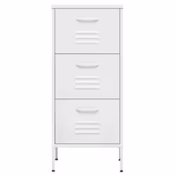 vidaXL Storage Cabinet White Steel Indoor Furniture Sideboard Side Cabinet - Additional view 3