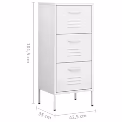 vidaXL Storage Cabinet White Steel Indoor Furniture Sideboard Side Cabinet - Additional view 9