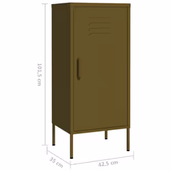 vidaXL Storage Cabinet Steel Sideboard Bookcase Book Cabinet Multi Colours - olive green
