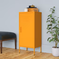 vidaXL Storage Cabinet Mustard Yellow Steel Cupboard Bookcase Book Cabinet