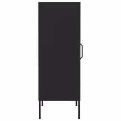 vidaXL Storage Cabinet Black Steel Sideboard Cupboard Bookcase Book Cabinet