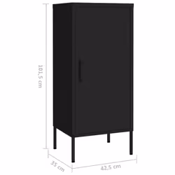 vidaXL Storage Cabinet Black Steel Sideboard Cupboard Bookcase Book Cabinet - Additional view 7
