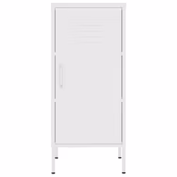 vidaXL Storage Cabinet White Steel Sideboard Cupboard Bookcase Book Cabinet