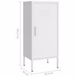 vidaXL Storage Cabinet White Steel Sideboard Cupboard Bookcase Book Cabinet - Additional view 7