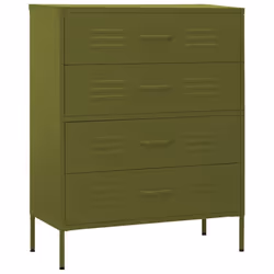 vidaXL Chest of Drawers Olive Green Steel Home Storage Side Cabinet Sideboard