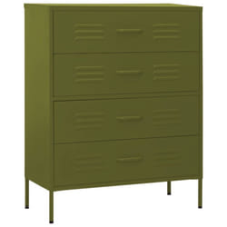 vidaXL Chest of Drawers Olive Green Steel Home Storage Side Cabinet Sideboard