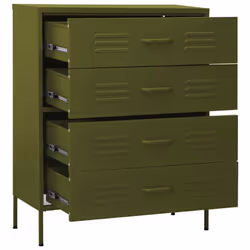 vidaXL Chest of Drawers Olive Green Steel Home Storage Side Cabinet Sideboard - Additional view 5