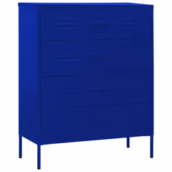 vidaXL Chest of Drawers Navy Blue Steel Home Storage Side Cabinet Sideboard