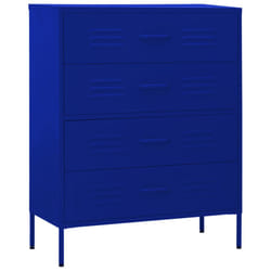 vidaXL Chest of Drawers Navy Blue Steel Home Storage Side Cabinet Sideboard