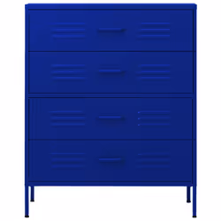 vidaXL Chest of Drawers Navy Blue Steel Home Storage Side Cabinet Sideboard
