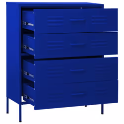 vidaXL Chest of Drawers Navy Blue Steel Home Storage Side Cabinet Sideboard - Additional view 5