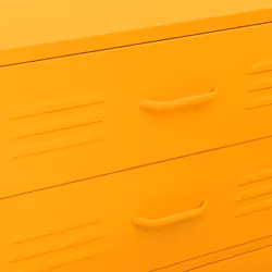 vidaXL Chest of Drawers Mustard Yellow Steel Storage Side Cabinet Sideboard
