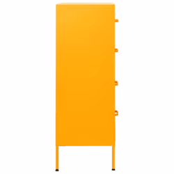 vidaXL Chest of Drawers Mustard Yellow Steel Storage Side Cabinet Sideboard - Additional view 5