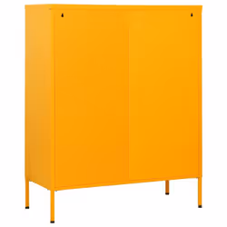 vidaXL Chest of Drawers Mustard Yellow Steel Storage Side Cabinet Sideboard - Additional view 6