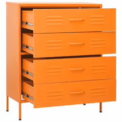 vidaXL Chest of Drawers Orange Steel Home Decor Storage Side Cabinet Sideboard - Additional view 6