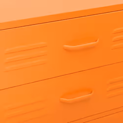 vidaXL Chest of Drawers Orange Steel Home Decor Storage Side Cabinet Sideboard - Additional view 8