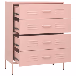 vidaXL Chest of Drawers Pink Steel Living Room Sideboard Side Storage Cabinet - Additional view 5