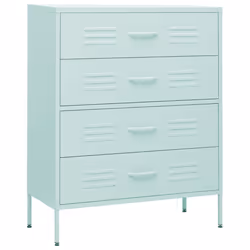 vidaXL Chest of Drawers Mint Steel Living Room Sideboard Side Storage Cabinet